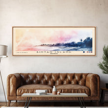 Cargar imagen en el visor de la galería, Bintan Island, Indonesia Watercolor Beach Print, Vacation Gift, Indonesia Wall Art, Framed Canvas Print, Framed Beach Painting
