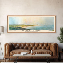 Load image into Gallery viewer, Block Island, Rhode Island,United States Watercolor Print, Vacation Gift, Rhode Island,United States Wall Art, Beach Painting, Beach Decor, Large Wall Art, Wood Frame Art
