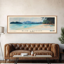 Load image into Gallery viewer, Blue Lagoon, Malasyia Watercolor Beach Print, Vacation Gift, Malasyia Wall Art, Beach Painting, Beach Decor, Beach Painting
