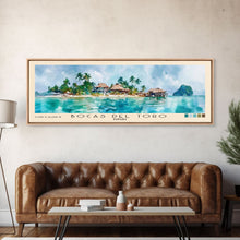Load image into Gallery viewer, Bocas del Toro , Panamá Watercolor Beach Print, Vacation Gift, Panamá Wall Art, Framed Canvas Print, Framed Beach Painting
