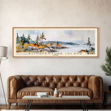 Load image into Gallery viewer, Bonaventure Island, Canada Watercolor Beach Print, Vacation Gift, Canada Wall Art, Beach Painting, Beach Decor, Beach Painting
