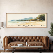 Load image into Gallery viewer, Bottle Beach, Thailand Watercolor Beach Print, Vacation Gift, Thailand Wall Art, Framed Canvas Print, Framed Beach Painting

