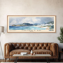 Load image into Gallery viewer, Captain&#39;s Bay, Anguila Watercolor Print, Vacation Gift, Anguila Wall Art, Beach Painting, Beach Decor, Large Wall Art, Wood Frame Art
