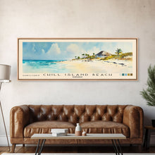 Cargar imagen en el visor de la galería, Chill Island Beach, Bahamas Watercolor Beach Print, Vacation Gift, Bahamas Wall Art, Framed Canvas Print, Framed Beach Painting
