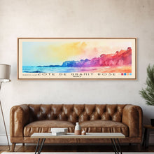 Cargar imagen en el visor de la galería, Côte de Granit Rose, France Watercolor Beach Print, Vacation Gift, France Wall Art, Framed Canvas Print, Framed Beach Painting
