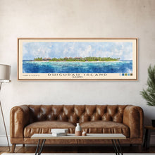 Load image into Gallery viewer, Dhigurah Island, Maldives Watercolor Print, Vacation Gift, Maldives Wall Art, Beach Painting, Beach Decor, Large Wall Art, Wood Frame Art
