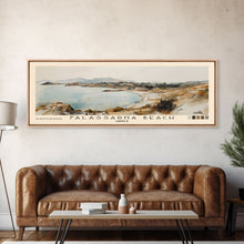 Load image into Gallery viewer, Falassarna Beach, Greece Watercolor Print, Vacation Gift, Greece Wall Art, Beach Painting, Beach Decor, Large Wall Art, Wood Frame Art
