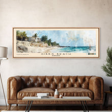 Load image into Gallery viewer, Gibbs Beach, Barbados Watercolor Print, Vacation Gift, Barbados Wall Art, Beach Painting, Beach Decor, Large Wall Art, Wood Frame Art
