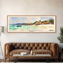 Carregar imagem no visualizador da galeria, Gili Trawangan, Indonesia Watercolor Beach Print, Vacation Gift, Indonesia Wall Art, Framed Canvas Print, Framed Beach Painting
