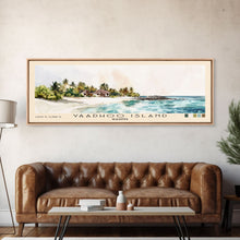 Cargar imagen en el visor de la galería, Vaadhoo Island, Maldives Watercolor Print, Vacation Gift, Maldives Wall Art, Beach Painting, Beach Decor, Large Wall Art, Wood Frame Art
