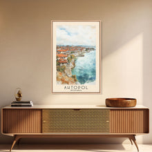 Load image into Gallery viewer, Ahtopol, Bulgaria Watercolor Beach Print, Vacation Gift, Bulgaria Wall Art, Beach Painting, Beach Decor, Beach Painting
