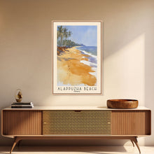 Load image into Gallery viewer, Alappuzha Beach, India Watercolor Print, Vacation Gift, India Wall Art, Beach Painting, Beach Decor, Large Wall Art, Wood Frame Art
