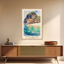 Load image into Gallery viewer, Apo Island, Philippines Watercolor Beach Print, Vacation Gift, Philippines Wall Art, Beach Painting, Beach Decor, Beach Painting
