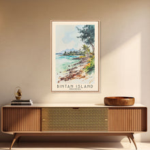 Carregar imagem no visualizador da galeria, Bintan Island, Indonesia Watercolor Beach Print, Vacation Gift, Indonesia Wall Art, Framed Canvas Print, Framed Beach Painting
