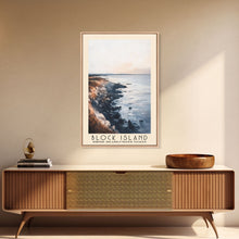 Load image into Gallery viewer, Block Island, Rhode Island,United States Watercolor Print, Vacation Gift, Rhode Island,United States Wall Art, Beach Painting, Beach Decor, Large Wall Art, Wood Frame Art
