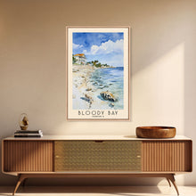 Carregar imagem no visualizador da galeria, Bloody Bay, Jamaica Watercolor Beach Print, Vacation Gift, Jamaica Wall Art, Framed Canvas Print, Framed Beach Painting
