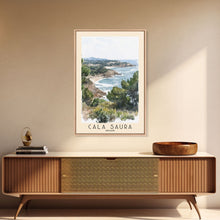 Cargar imagen en el visor de la galería, Cala Saura, Spain Watercolor Print, Vacation Gift, Spain Wall Art, Vacation Wall Art, Vacatation Memories, Beach Decor, Beach Or Lakehouse Art
