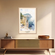 Load image into Gallery viewer, Capri, Italy Watercolor Beach Print, Vacation Gift, Italy Wall Art, Beach Painting, Beach Decor, Beach Painting
