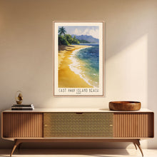 Load image into Gallery viewer, Cast Away Island Beach, Fiji Watercolor Print, Vacation Gift, Fiji Wall Art, Beach Painting, Beach Decor, Large Wall Art, Wood Frame Art
