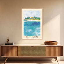 Cargar imagen en el visor de la galería, Cat Island, Bahamas Watercolor Beach Print, Vacation Gift, Bahamas Wall Art, Framed Canvas Print, Framed Beach Painting
