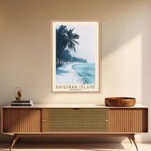 Load image into Gallery viewer, Dhigurah Island, Maldives Watercolor Print, Vacation Gift, Maldives Wall Art, Beach Painting, Beach Decor, Large Wall Art, Wood Frame Art
