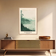 Load image into Gallery viewer, Edersee, Germany Watercolor Beach Print, Vacation Gift, Germany Wall Art, Framed Canvas Print, Framed Beach Painting
