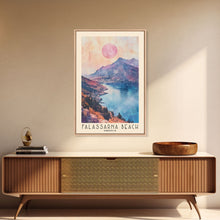Load image into Gallery viewer, Falassarna Beach, Greece Watercolor Print, Vacation Gift, Greece Wall Art, Beach Painting, Beach Decor, Large Wall Art, Wood Frame Art
