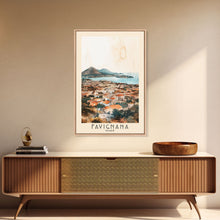Carregar imagem no visualizador da galeria, Favignana, Italy Watercolor Beach Print, Vacation Gift, Italy Wall Art, Framed Canvas Print, Framed Beach Painting
