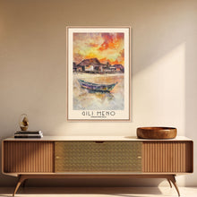 Load image into Gallery viewer, Gili Meno, Indonesia Watercolor Print, Vacation Gift, Indonesia Wall Art, Beach Painting, Beach Decor, Large Wall Art, Wood Frame Art
