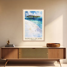 Load image into Gallery viewer, Rangali Island, Maldives Watercolor Beach Print, Vacation Gift, Maldives Wall Art, Framed Canvas Print, Framed Beach Painting
