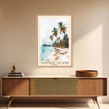 Load image into Gallery viewer, Trinidad Island, Brazil Watercolor Print, Vacation Gift, Brazil Wall Art, Beach Painting, Beach Decor, Large Wall Art, Wood Frame Art
