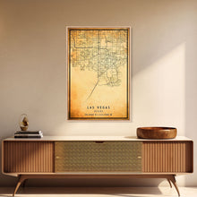 Load image into Gallery viewer, Old Las Vegas City Map Wall Art Canvas Print, Vintage Style Las Vegas Map, Framed Wall Art, Cool Las Vegas Nevada Wall Art, Office Decor
