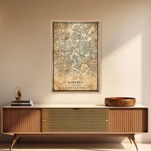 Carregar imagem no visualizador da galeria, Old Bangkok City Map Wall Art Canvas Print, Vintage Style Bangkok Map, Framed Wall Art, Cool Bankok Thailand Wall Art, Office Decor

