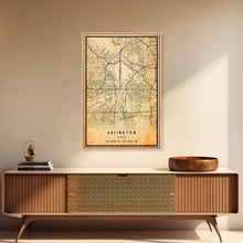 Carregar imagem no visualizador da galeria, Arlington Texas map print poster or framed canvas, Arlington map print poster canvas, Texas city map print poster canvas, Vintage Travel Art
