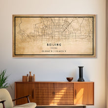 Load image into Gallery viewer, Beijing China map print poster or framed canvas, Beijing map print poster canvas, Beijing city map print poster canvas, Vintage Travel Art
