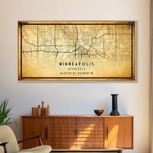 Load image into Gallery viewer, Minneapolis map print poster or framed canvas, Minnesota map print poster canvas, Minneapolis road map print poster canvas
