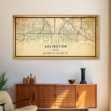 Carregar imagem no visualizador da galeria, Arlington Texas map print poster or framed canvas, Arlington map print poster canvas, Texas city map print poster canvas, Vintage Travel Art
