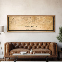 Load image into Gallery viewer, Fort Worth Panoramic map print poster or framed canvas, Texas map print poster canvas, Fort Worth city map print poster canvas, Panther City
