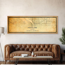 Load image into Gallery viewer, Panoramic Portland Oregon Street Map, Framed Canvas Art, Oregon United States Road Map Wall Art, Office Wall Art, Wall Decor for Office
