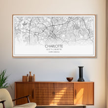 Cargar imagen en el visor de la galería, Charlotte Street Map, North Carolina Map, Map Print, Modern Art, Wall Art, Canvas Art, Wall Art Framed, Appreciation Gift, Couple Wall Art
