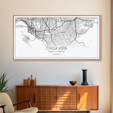 Cargar imagen en el visor de la galería, Chula Vista Street Map, California Map, Map Print, Modern Art, Wall Art, Canvas Art, Laundry Room Décor, Homeschool Wall Art, Over Bed Art
