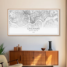 Cargar imagen en el visor de la galería, Cincinnati Street Map, Ohio Map, Map Print, Modern Art, Wall Art, Canvas Art, Garage Art, Educational Wall Art, Above Desk Décor, Room Décor
