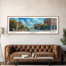 Carregar imagem no visualizador da galeria, Mobile Alabama Panoramic Framed Canvas Print, Watercolor City Art, Office Wall Decor, Travel Poster, Living Room Decor, City Print
