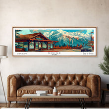 Load image into Gallery viewer, Boise Idaho Panoramic Travel Poster Framed Canvas Print, Mid Century Modern Art, Pop Art Style, Wall Art Decor, Home Decoration
