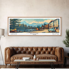 Load image into Gallery viewer, Boise Idaho Panoramic Painting, Mid Century Modern Framed Canvas Print, Retro Pop Art Travel Poster, Wall Art, Home Decor, Office Wall Art
