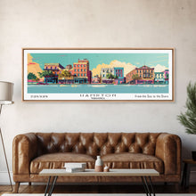 Cargar imagen en el visor de la galería, Hampton Virginia Panoramic Painting, Mid Century Modern Framed Canvas Print, Retro Pop Art Travel Poster, Office Wall Decor
