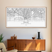 Load image into Gallery viewer, Dallas Street Map, Texas Map, Map Print, Minimalist Art, Wall Art, Canvas Art, Patriotic Décor, Boys Room Décor, Tiny House Gift, Home Décor
