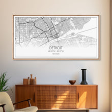 Load image into Gallery viewer, Detroit Street Map, Michigan Map, Map Print, Minimalist Art, Wall Art, Canvas Art, Office, Apartment Décor, Poker Room Décor, Fun Wall Art
