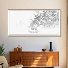 Load image into Gallery viewer, Dubai Street Map, United Arab Emirates Map, Map Print, Minimalist Art, Wall Art, Canvas Art, Cabin Wall Art, Gift For Traveler, Room Décor
