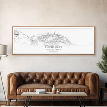 Load image into Gallery viewer, Panoramic Edinburgh City Map, United Kingdom Art, Map Print, Minimalist Wall Art, Canvas Art, Housewarming Gift, Street Map, Closing Gift
